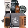 Rinse & Robust Rinse&Robusto, set per la cura della barba da 8 pezzi, con borsa da viaggio, profumo di eucalipto, spazzola da barba, forbici da barba, shampoo da barba