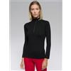 Rewoolution T-shirt LS Half Zip Donna Nera