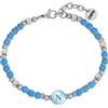 SSC Napoli - Forza Napoli SSC Napoli - Bracciale in acciaio e pietre azzurre con logo smaltato
