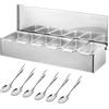 IGTOPS Contenitore per ingredienti in acciaio inox con coperchio e cucchiaio, contenitore per spezie, contenitore per barbecue, contenitore per ingredienti per pizza, accessori da cucina all'aperto (6