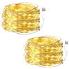 ENLACE Catena di luci LED USB, 5 m, 50 LED, bianco caldo, set da 2