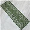 kilofly - Runner da tavolo rettangolare in pizzo, fatto a mano, 38 x 129 cm, Verde