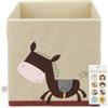 Bieco Scatola portaoggetti per bambini - Carino asino pieghevole - 33x33x33 cm - ideale per Kallax - scatole cameretta
