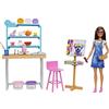 Barbie Relax and Create Atelier - Playset con Bambola e Plastilina per Vasi e Pittura - 25+ Accessori - Alta 29 cm - Regalo per Bambini 3-7 Anni, HCM85