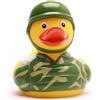 Duckshop I anatra da bagno soldato I cigolii, L 8,5 cm, regalo per servizio militare, presente per veterani, per collezionisti