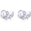 QUKE - Orecchini a clip con perle d'acqua dolce e cristalli di zirconia cubica, da donna