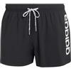 adidas Uomo Logo Stretchy Knit Swim 3 inch Swimwear, Black/White, L