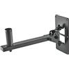 K&M 24169 Supporto da parete per amplificatori, con 3 tipi di inclinazione, rotazione di 120° - in acciaio, nero - presa a sfera, fino a 37 mm ø