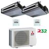 Mitsubishi Climatizzatore Condizionatore Mitsubishi Canalizzabile R32 SEZ-M DA Dual Split Inverter 9000 + 9000 BTU con U.E. MXZ- 2F33VF Classe A++/A+ CON COMANDO A FILO