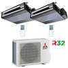 Mitsubishi Climatizzatore Condizionatore Mitsubishi Canalizzabile R32 SEZ-M DA Dual Split Inverter 9000 + 9000 BTU con U.E. MXZ- 2F42VF Classe A+++/A++