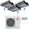 Mitsubishi Climatizzatore Condizionatore Mitsubishi Canalizzabile R32 SEZ-M DA Trial Split Inverter 9000 + 9000 + 9000 BTU con U.E. MXZ-3F54VF Classe A+++/A++