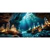 MIRRORANG 61x30cm Acquario Subacqueo Sfondo Colorato Montagna Grotta Pietre Sfondo Sottomarino Tema Pesce Serbatoio Poster