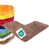 WohnDirect Tappeto bagno angolare a L 50 x 100 x 100 cm, microfibra a pelo lungo, antiscivolo, assorbente, lavabile in lavatrice, adatto a riscaldamento a pavimento, colore marrone