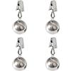 YIMETOP Set di 4 pesi stabili per tovaglia con sfere e clip in acciaio inox, per esterni, giardino, balcone, picnic, tenuta antivento per tovaglie, tende e bandiere, 67 g
