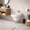 RAK Ceramics Bidet Sospeso Compact In Ceramica Bianco Attacco 180 con Scarico a Parete ,