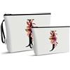 Vavabox Beauty case con iniziali personalizzate dalla A alla Z, regalo di compleanno per donne, regalo per sposa, damigella d'onore (J, 02-Bianco 2 Pezzi)