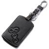 Qirc Portachiavi auto in pelle per Renault Clio Scenic Megane Duster Sandero Captur Twingo Koleos portachiavi portachiavi Smart Car Key (linea marrone)