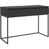 Selsey Scrivania per computer con 2 cassetti, telaio in metallo, 120 x 50 x 80 cm, nero con gambe nere