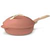 COOKUT La Favolosa Padella Casseruola Tegame 2 Manici 8 in 1 24cm Metallo Peonia Rosa