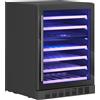 HOMCOM Cantinetta Vino Doppia Temperatura 5-18 °C 46 Bottiglie 131L con Porta in Vetro Temperato Triplo, Nero | Aosom Italy