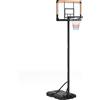 SPORTNOW Supporto per Canestro Regolabile con Ruote, Altezza Canestro 182-213 cm, Resistente alle Intemperie, Telaio in Metallo, Nero | Aosom Italy