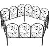 Outsunny Recinzione da Giardino in Metallo 80x60 cm, Set Griglia Decorativa con Piede per Giardino e Aiuole, Nero | Aosom Italy