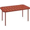 Outsunny Tavolino da Giardino in Acciaio Zincato con Piano a Doghe, Tavolino Rettangolare dagli Angoli Arrotondati, 90x50x43 cm, Rosso | Aosom Italy