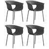 Outsunny Set 4 Sedie da Esterno Moderne con Schienale Traforato, in Metallo e Poliestere, 61x51x74 cm, Grigio Scuro | Aosom Italy