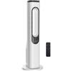 HOMCOM Ventilatore a Torre senza Pale con Luci LED, Telecomando, 3 Melocità, 3 Modalità e Timer 15h, Oscillazione 50°, Bianco | Aosom Italy