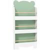 AIYAPLAY Libreria per Bambini con 3 Ripiani a Tema Orso, per Libri e Giocattoli, 55x15x110 cm, Verde | Aosom Italy