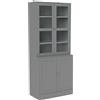 HOMCOM Libreria Vetrina, Mobile Contenitore a 6 Livelli con 4 Ante di cui 2 in Vetro Temperato e Ripiani Regolabili, Bianco | Aosom Italy