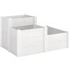Outsunny Letto Rialzato a 3 Livelli Impilabile da Giardino con Fondo Aperto, Aiuola Modulare per Erbe, in Plastica, Bianco | Aosom Italy