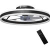 HOMCOM Ventilatore da Soffitto con Luce LED, 6 Velocità, Motore Reversibile e Telecomando, Potenza 45W, Ø50x13,5 cm, Nero | Aosom Italy