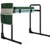 Outsunny Sgabello da Giardino con Area Ginocchia Spessa Imbottita e Gambe in Acciaio Estensibili, Portata 150 kg, Verde | Aosom Italy