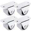 Castors (Confezione da 4) Ruote in gomma da 30 mm Ruote in metallo con piastra Morbida non girevole Non in plastica Mobili per elettrodomestici e attrezzature Set di piccole mini ruote (4)