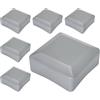 SKIR'CO (6 pezzi) Tappi per pali di recinzione, quadrati 80 x 80 mm Tappi in plastica grigia per pali di recinzione, colore Grigio finestra RAL 7040