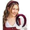 DIRNDLSTERN Fascia intrecciata tradizionale da donna - Accessori per capelli, Fascia Dirndl, Accessori Oktoberfest in velluto Bordeaux