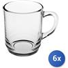 Arc 6x Tazze Mug In Vetro Temperato Trasparente Impilabile 25Cl