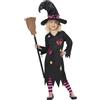 SMIFFYS Costume Streghetta Cenerentola, Nero, comprende Abito, Cappello e Collant Halloween