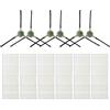 Drhomeam Parti di ricambio per aspirapolvere EICOBOT R20, confezione da 6 filtri per aspirapolvere e 6 spazzole laterali kit di accessori