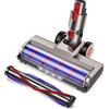 TopWeb Spazzola per Dyson V7 V8 V10 V11 V15, spazzola Dyson flessibile e girevole a 180° con 4 lampade frontali a LED e 2 rulli di ricambio per pavimenti duri e moquette