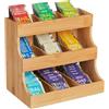 Relaxdays Scatola Organizer 9 Scomparti Porta Bustine da Tè e Tisane, HLP 24 x 27 x 17,5 cm, Cassetta in Bambù, Naturale