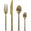 H&H Servizio 24 Posate Tavola Pulse in Acciaio Inox con Finitura Oro Opaco - 6 Cucchiai, 6 Forchette, 6 Coltelli, 6 Cucchiaini - Lavabili in Lavastoviglie