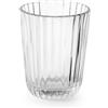 H&H, set 6 bicchieri Emily, bicchieri acqua,trasparenti, rigati,in vetro, 240 cc