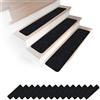 Relaxdays Tappetini rettangolari autoadesivi per gradini, 75x20 cm, Nero