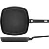 H&H Bistecchiera Titan in Alluminio con Rivestimento Antiaderente Pfluon, 28x28 cm, Colore Nero, Adatta a Tutti i Piani Cottura - Incluso Induzione e Vetroceramica, PFOA Free