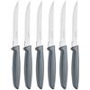 Tramontina Set di Coltelli Dentati per Carne 6 pezzi Grigio