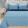PETTI Artigiani Italiani - Trapuntino Una Piazza e Mezza, Copriletto Una Piazza e Mezza, Trapuntino Double Face, Trapunta Primaverile, Celeste Blu Notte, 100% Made in Italy