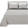 PETTI Artigiani Italiani - Trapuntino Matrimoniale, Copriletto Matrimoniale, Trapuntino Double Face, Trapunta Primaverile, Grigio, 100% Made in Italy