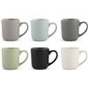 H&H, set 6 mug Bergen, effetto matt, colori assortiti, tazze moderne, in stoneware, 400 cc